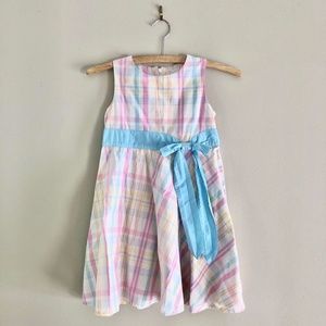 Carter's Rainbow Pastel Plaid Sleeveless Dress